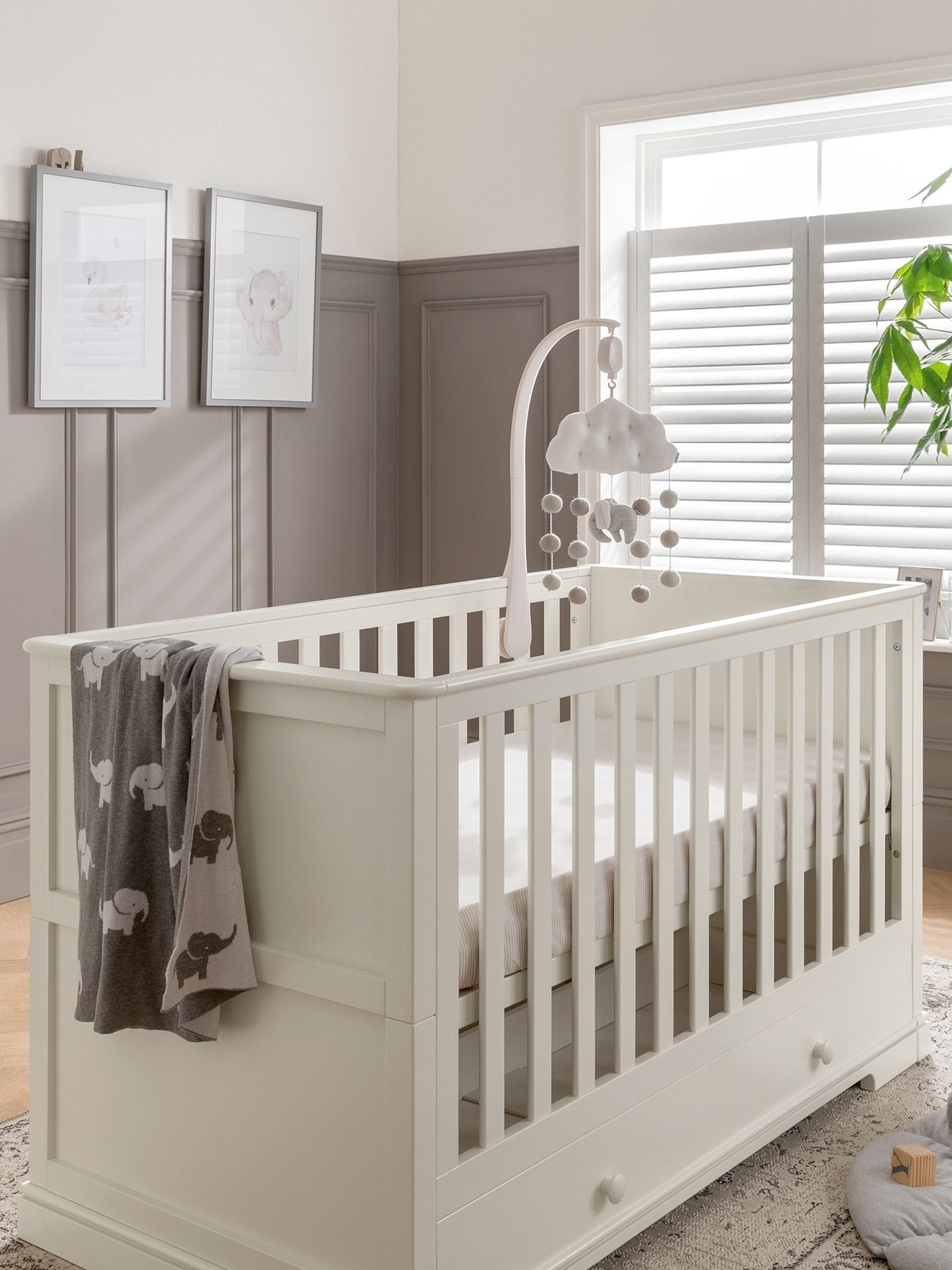 Buy Mamas Papas White Oxford Cot Bed from the Next UK online shop
