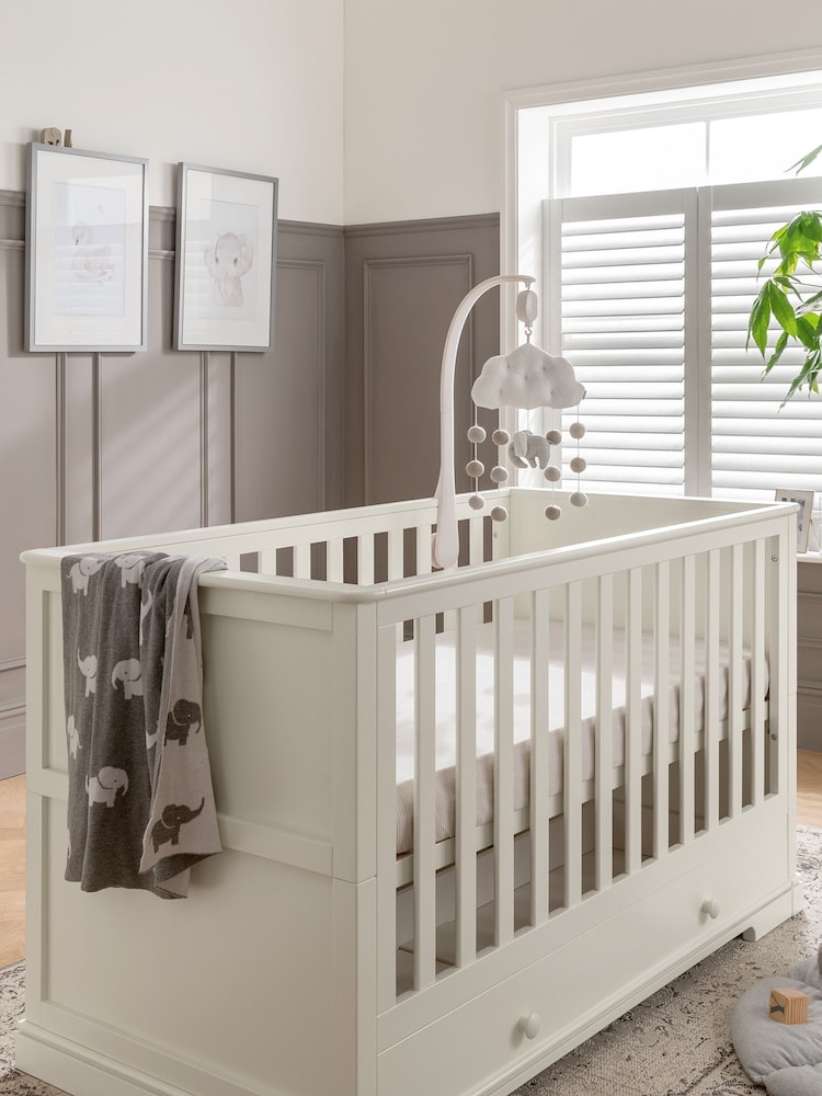 Mamas & Papas White Oxford Cot Bed - Image 1 of 8