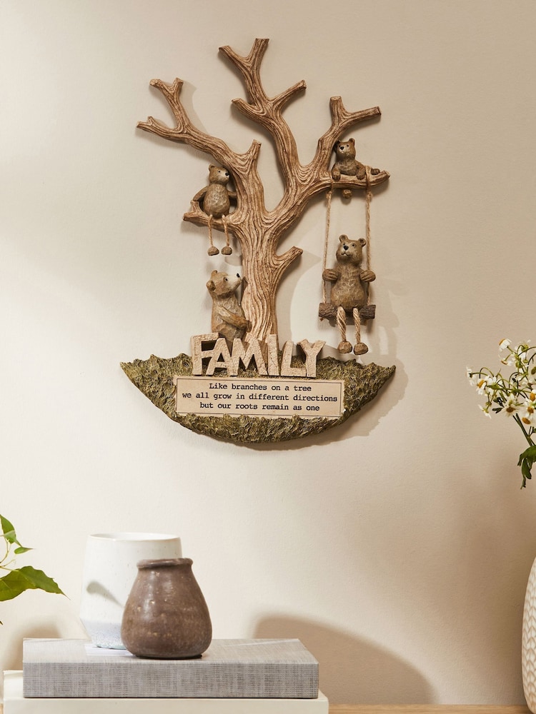 Natural Barnaby Bear Family Tree Wall Art - Image 1 of 4