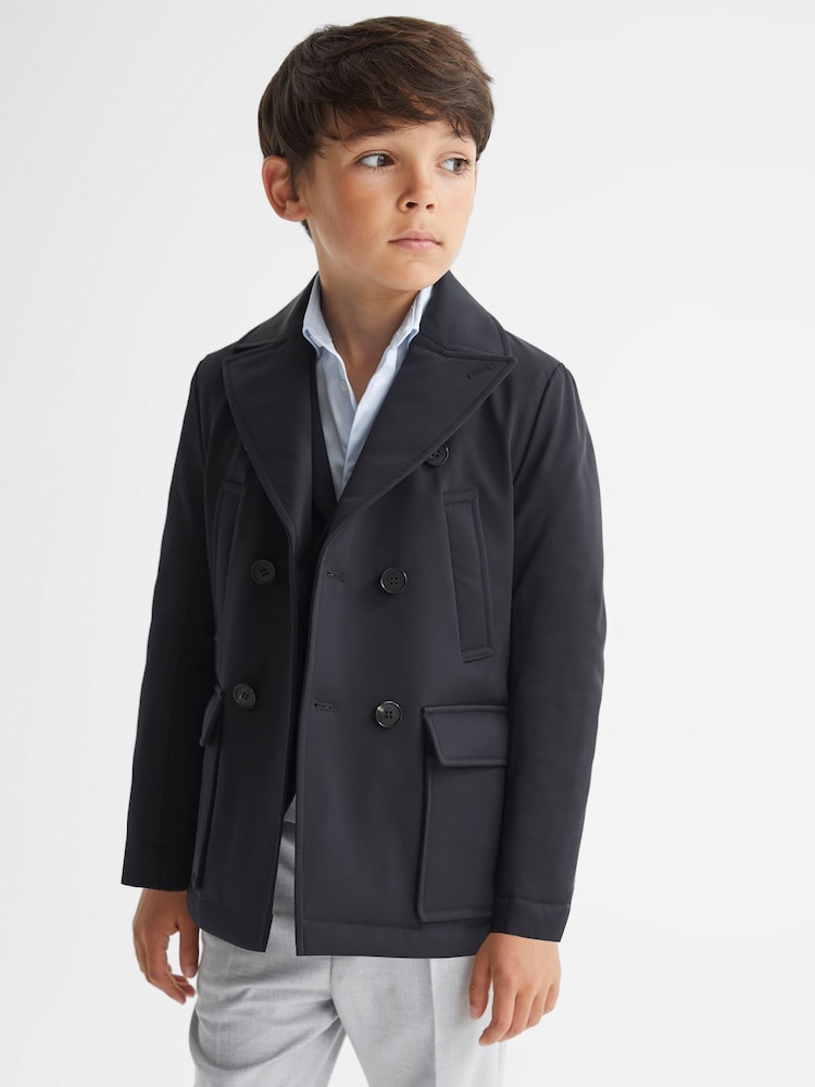 Reiss Navy Brannagh Junior Technical Peacoat - Image 1 of 8