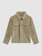 Reiss Sage Spark Junior Suede Overshirt - Image 2 of 9