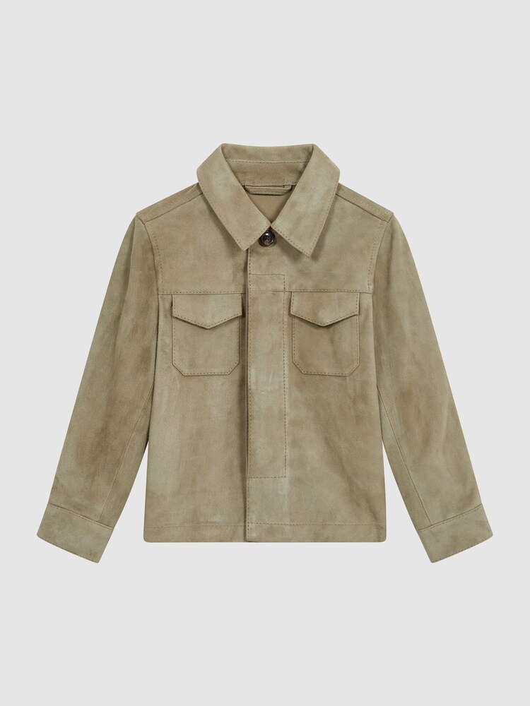 Reiss Sage Spark Junior Suede Overshirt - Image 2 of 9