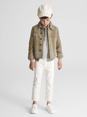 Reiss Sage Spark Junior Suede Overshirt - Image 3 of 9