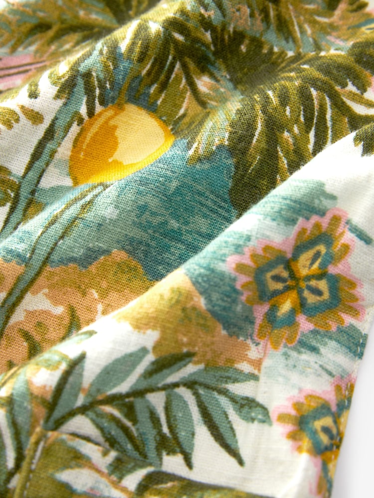 Yellow/Green Linen Blend Sleeveless Playsuit - Image 8 of 8