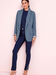 Blue Relaxed Fit Tailored Blazer - Image 2 of 5