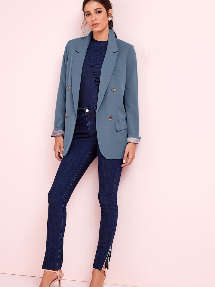 Blue Relaxed Fit Tailored Blazer - Image 2 of 5