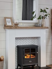 White Dual Tile Effect Space Saving Fire Surround - Image 1 of 10