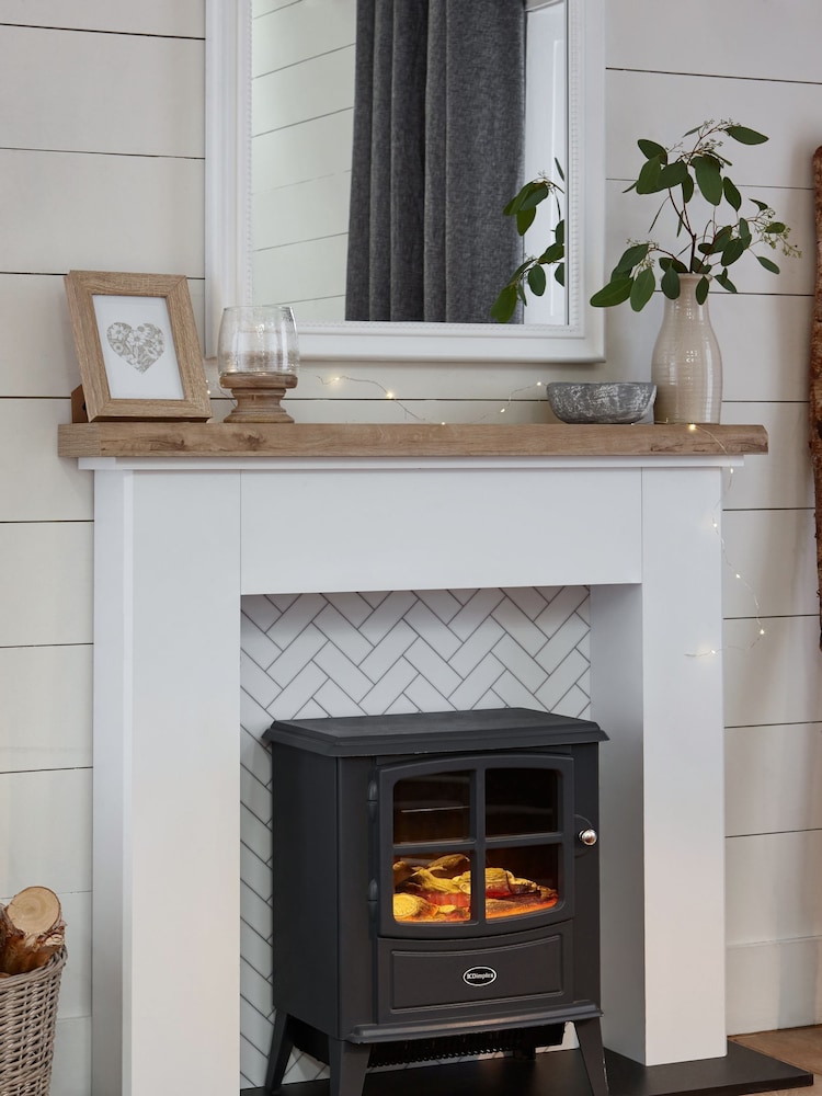 White Dual Tile Effect Space Saving Fire Surround - Image 1 of 10