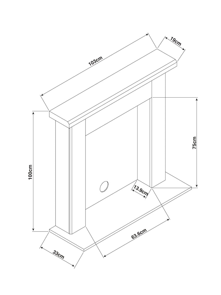 White Dual Tile Effect Space Saving Fire Surround - Image 10 of 10