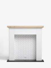 White Dual Tile Effect Space Saving Fire Surround - Image 6 of 10