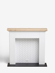 White Dual Tile Effect Space Saving Fire Surround - Image 8 of 10