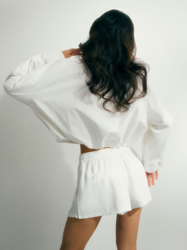River Island White Pull On Tie Waist Shorts - Image 4 of 4 River Island White Pull On Tie Waist Shorts - Image 4 of 4