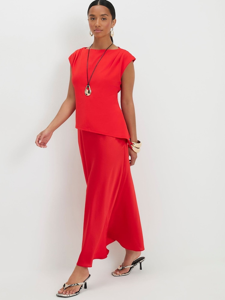 River Island Red Petite Satin Hybrid Dress - Image 1 of 4