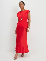 River Island Red Petite Satin Hybrid Dress - Image 4 of 4