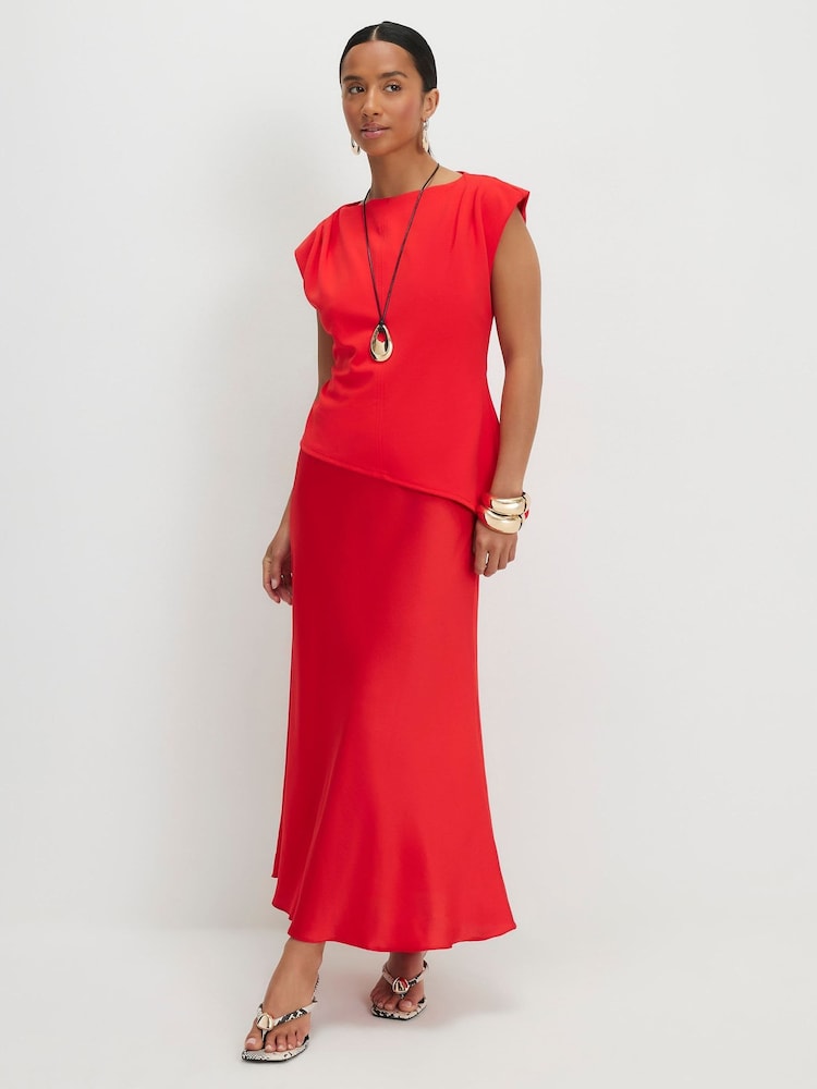 River Island Red Petite Satin Hybrid Dress - Image 4 of 4