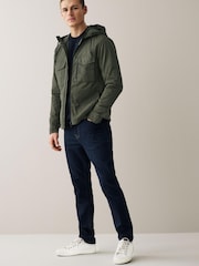 Khaki Green Shower Resistant Hooded Utility Jacket - Image 2 of 8