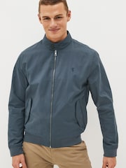 Blue Shower Resistant Check Lining Harrington Jacket - Image 1 of 10
