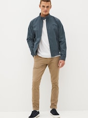 Blue Shower Resistant Check Lining Harrington Jacket - Image 2 of 10