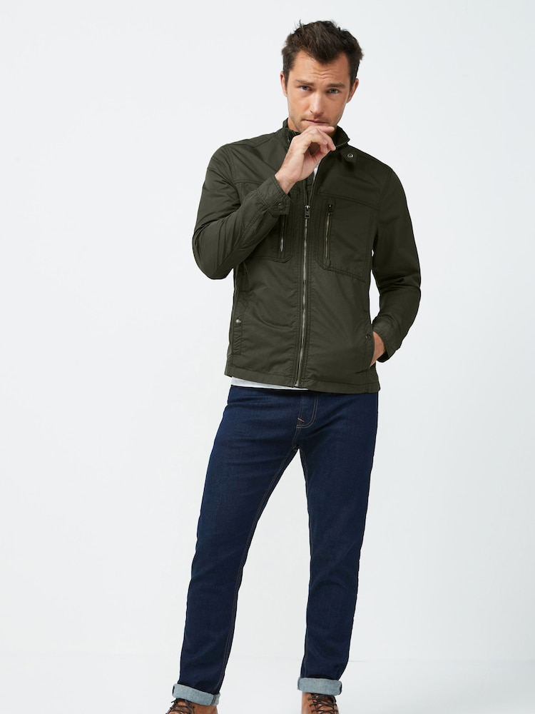 Khaki Green Shower Resistant Utility Shacket - Image 3 of 8