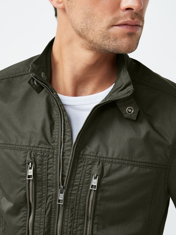 Khaki Green Shower Resistant Utility Shacket - Image 4 of 8