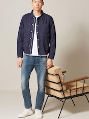 Blue Cotton Worker Shacket - Image 3 of 11