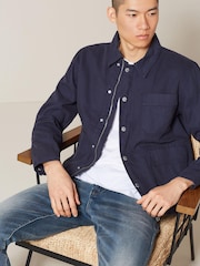 Blue Cotton Worker Shacket - Image 4 of 11
