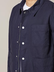 Blue Cotton Worker Shacket - Image 5 of 11
