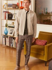 Steinfarben/Uni - Wasserabweisende Harrington-Jacke mit Karofutter - Bild 2 von 7