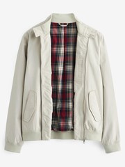 Steinfarben/Uni - Wasserabweisende Harrington-Jacke mit Karofutter - Bild 4 von 7