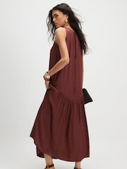 River Island Brown Sleeveless Satin Halter Neck Dress - Image 4 of 4