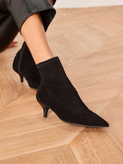 Black Forever Comfort® Kitten Heel Sock Boots - Image 4 of 7