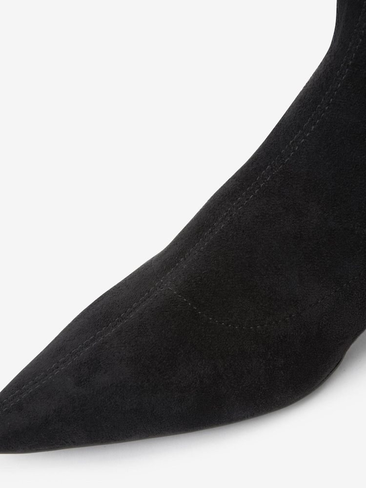 Black Forever Comfort® Kitten Heel Sock Boots - Image 7 of 7