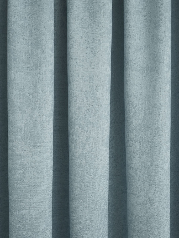 Fusion Duck Egg Galaxy Room Darkening Woven Pair of Pencil Pleat Curtains - Image 3 of 3