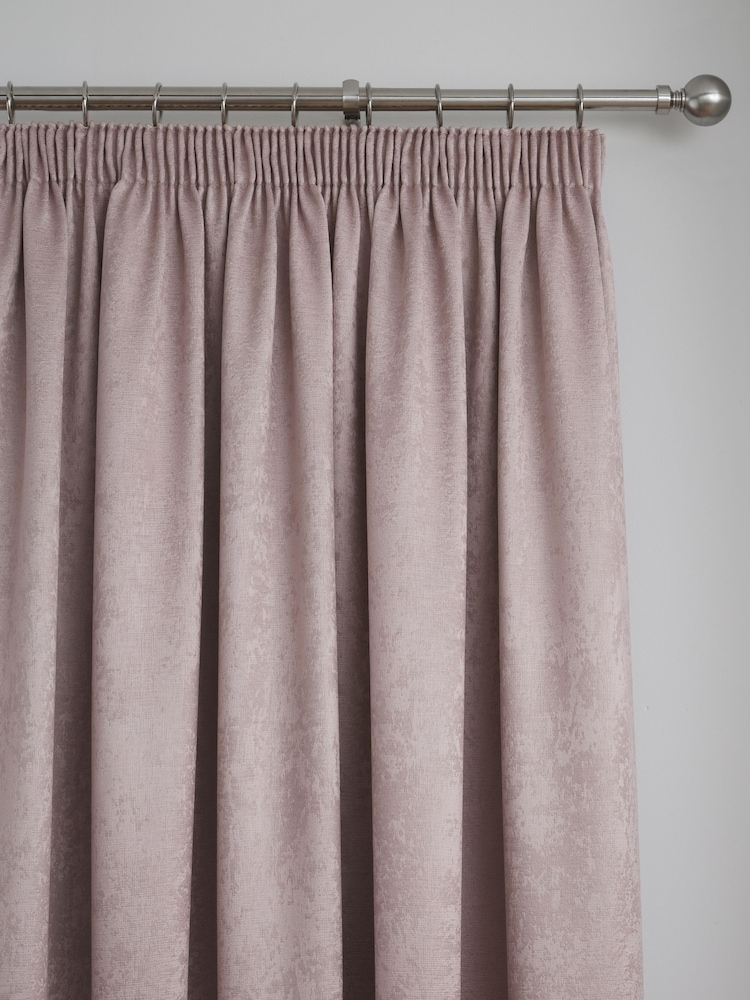 Fusion Blush Pink Galaxy Room Darkening Woven Pair of Pencil Pleat Curtains - Image 2 of 3