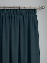Fusion Navy Blue Galaxy Room Darkening Woven Pair of Pencil Pleat Curtains - Image 2 of 3