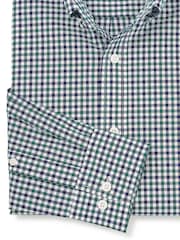 Savile Row Company Green Slim Fit Cotton Poplin Gingham Check Casual Shirt - Image 4 of 5