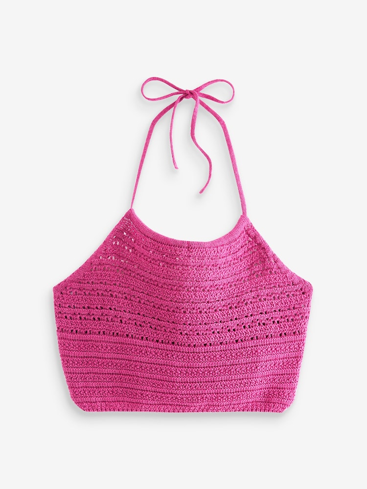 Purpurpink - Häkeltop mit Neckholder - Bild 6 von 6
