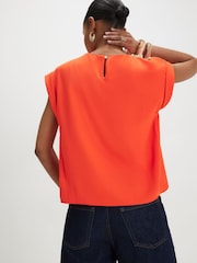 River Island Orange Short Sleeve Shell Top - Image 4 of 4