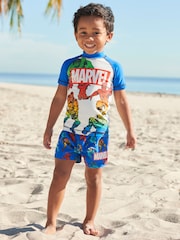 Marvel Blue 2 Piece Sunsafe Top And Shorts Set (3mths-7yrs) - Image 2 of 7