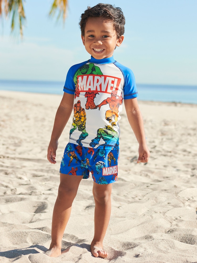 Marvel Blue 2 Piece Sunsafe Top And Shorts Set (3mths-7yrs) - Image 2 of 7