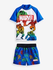 Marvel Blue 2 Piece Sunsafe Top And Shorts Set (3mths-7yrs) - Image 6 of 7