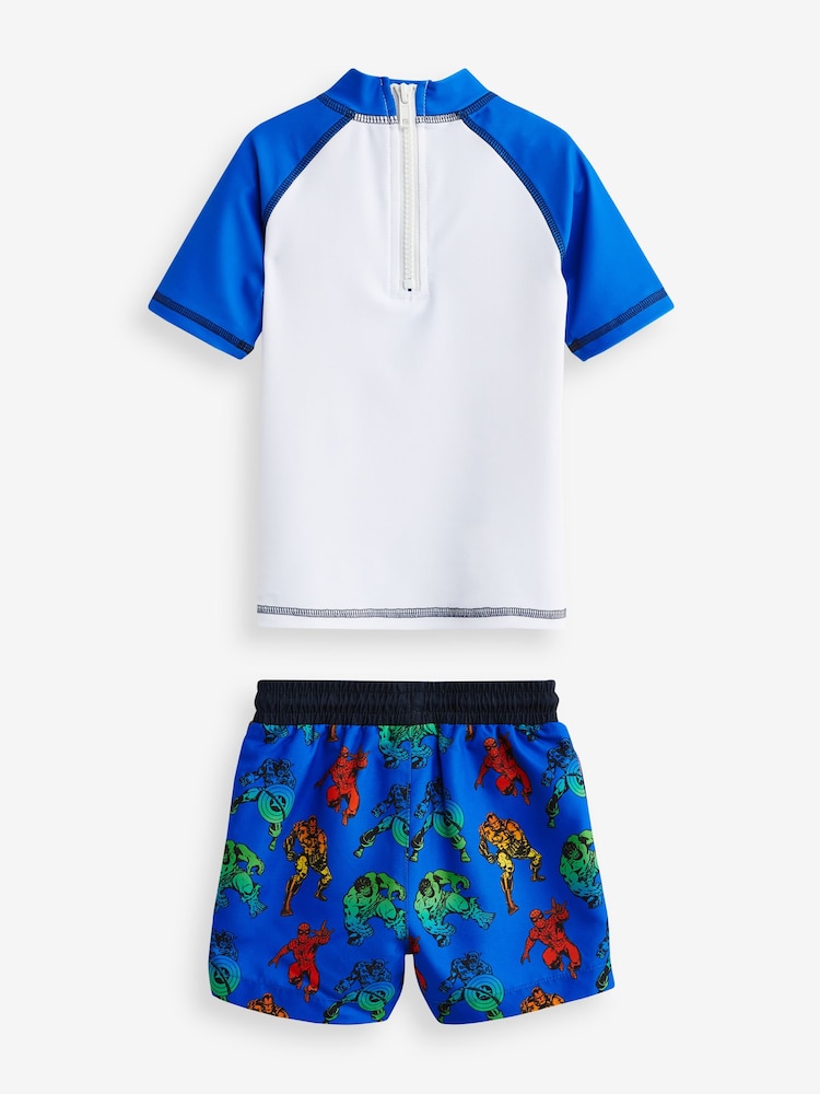 Marvel Blue 2 Piece Sunsafe Top And Shorts Set (3mths-7yrs) - Image 7 of 7