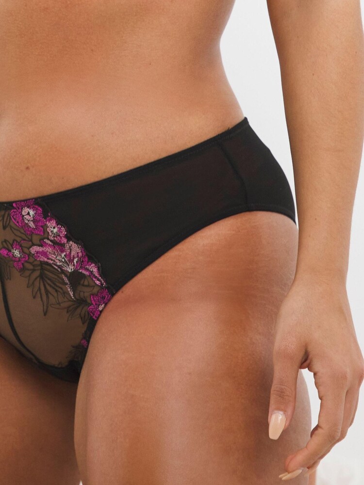 Simply Be Black Contemporary Embroidery Mid Brazilian Briefs - Image 4 of 4