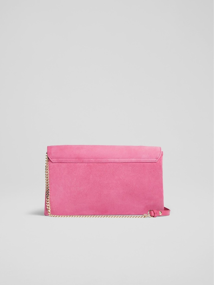 LK Bennett Pink Dora Leather Clutch Bag - Image 2 of 2
