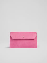 LK Bennett Pink Dora Leather Clutch Bag - Image 3 of 4