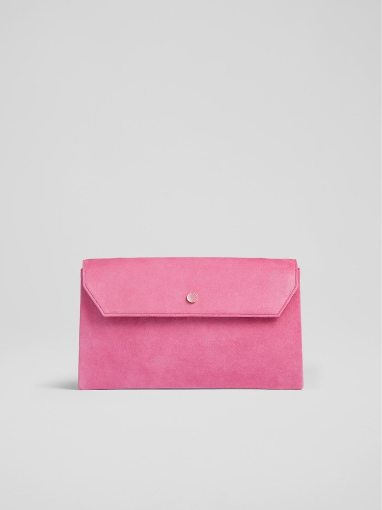 LK Bennett Pink Dora Leather Clutch Bag - Image 4 of 4 LK Bennett Pink Dora Leather Clutch Bag - Image 4 of 4