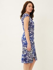 Phase Eight Blue Arielle Contrast Print Jersey Dress - Image 4 of 6