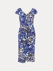 Phase Eight Blue Arielle Contrast Print Jersey Dress - Image 6 of 6