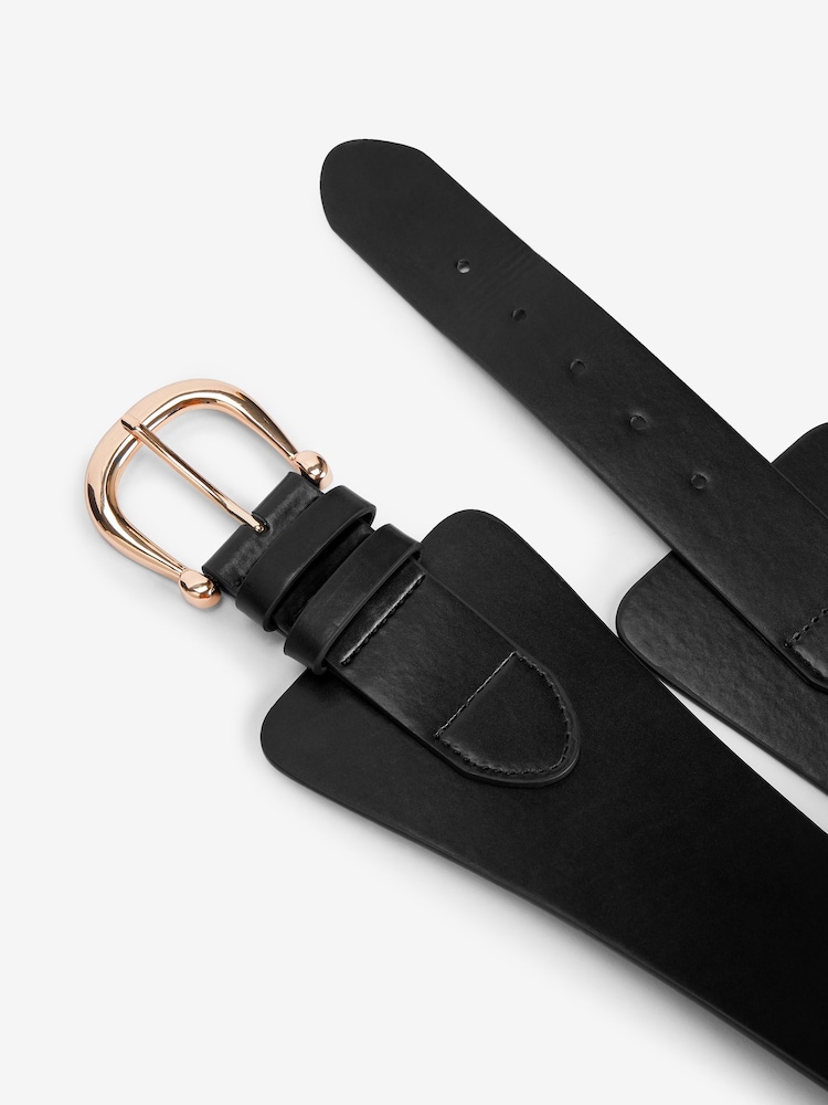 Svart - Brett korsettbälte - Bild 1 av 1 Svart - Brett korsettbälte - Bild 1 av 1