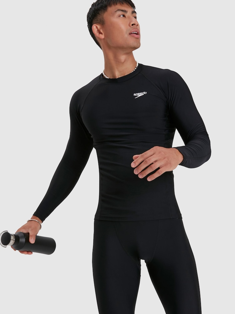 Speedo Black Long Sleeve Rash Top - Image 1 of 7